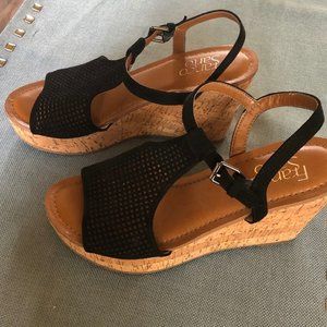 LIKE NEW Franco Sarto Mesh Open Toe Wedge Sandals